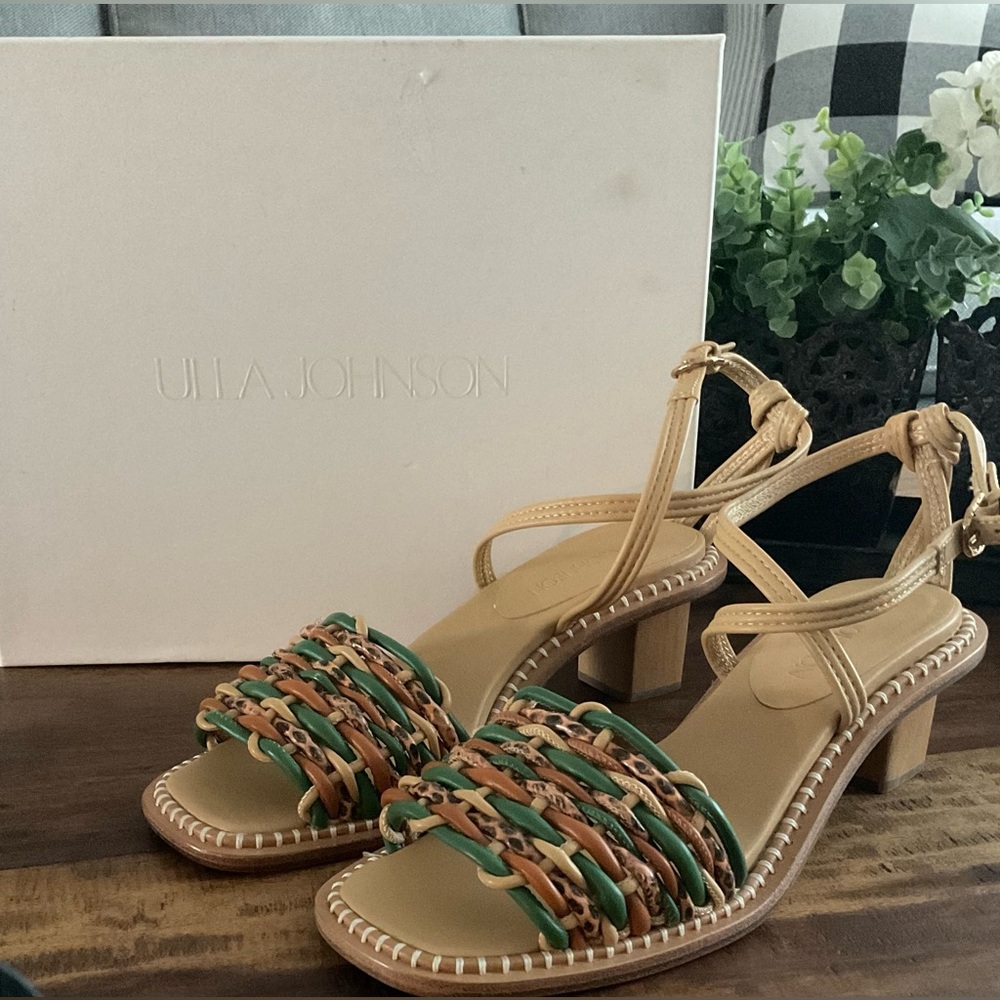 Ulla Johnson Ilana Woven Midi Heel Sandal NIB
